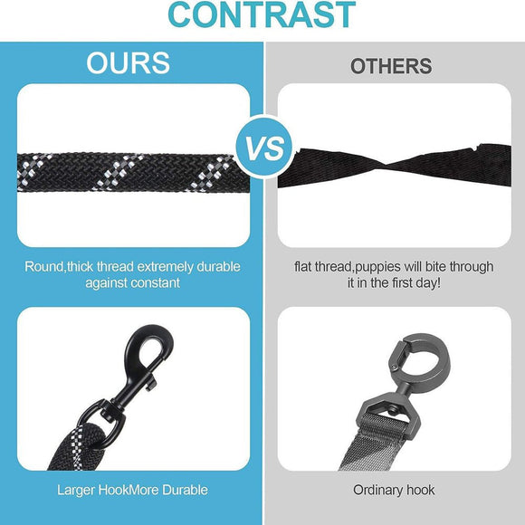 Green 3 - in - 1 Tangle - Free Dog Leash for 1 - 3 Dogs - Heavy Duty Bungee Coupler with Reflective Stitching & Padded Handle - RnR Galore