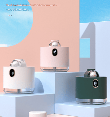 Green Adorable Space Capsule Humidifier - Portable USB Cool Mist Maker with LED Display & Ambient Night Light - RnR Galore