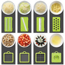 Green And Grey Ultimate 12 - in - 1 Multi - Functional Vegetable Slicer Dicer Chopper - Mandoline with Storage Containers & Drain Basket - RnR Galore