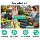 Green Fingers 3 Pcs Raised Garden Bed Kit Oval Galvanized Steel Planter Boxes 160x80x42cm, Heavy Duty Metal Elevated Garden Bed for Vegetables Flowers Herbs, with Safety Edging, Gloves & Pegs Included - RnR Galore