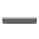 Green Fingers 3 Pcs Raised Garden Bed Kit Oval Galvanized Steel Planter Boxes 320x80x56cm, Heavy Duty Metal Elevated Garden Bed for Vegetables Flowers Herbs, with Safety Edging, Gloves & Pegs Included - RnR Galore