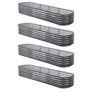 Green Fingers 4 Pcs Raised Garden Bed Kit Oval Galvanized Steel Planter Boxes 320x80x42cm, Heavy Duty Metal Elevated Garden Bed for Vegetables Flowers Herbs, with Safety Edging, Gloves & Pegs Included - RnR Galore
