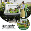 Green Fingers Elevated Metal Garden Bed Kit w Mini Greenhouse Cover 116x60cm Stand - Up Height Trellis - RnR Galore