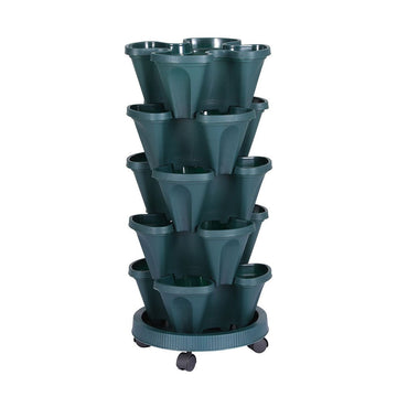 Green Fingers Garden Bed 5 Tier Vertical Garden Strawberry Stackable Planters Herbs Petunias - RnR Galore