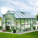 Green Fingers Greenhouse 4.43x2.44x2.15M Aluminium Polycarbonate Green House Garden Shed - RnR Galore