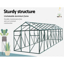 Green Fingers Greenhouse 5.1x2.44x2.1M Aluminium Polycarbonate Green House Garden Shed - RnR Galore