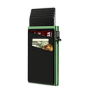 Green Ultra - Slim RFID Blocking Pop - Up Wallet - Automatic Card Holder with Metal Case & Secure Screw Base - RnR Galore