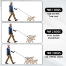 Grey 3 - in - 1 Tangle - Free Dog Leash for 1 - 3 Dogs - Heavy Duty Bungee Coupler with Reflective Stitching & Padded Handle - RnR Galore