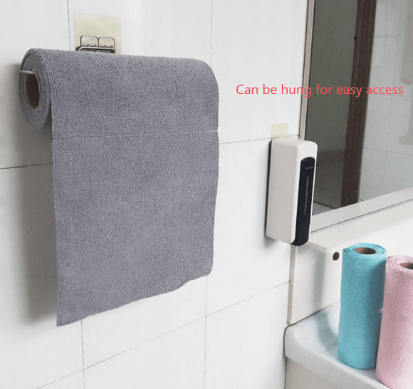 Grey 4 - Roll Pack, 80 Sheets Reusable Tear - Off Microfiber Cleaning Cloths - Non - Stick Oil & Absorbent Kitchen Wipes - RnR Galore