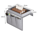 Grey Foldable Sofa Armrest Organizer With 3 - Zones - 20kg Load Capacity, Thickended Oxford Cloth Storage Bag for Dorms, Cars & Living Rooms - RnR Galore