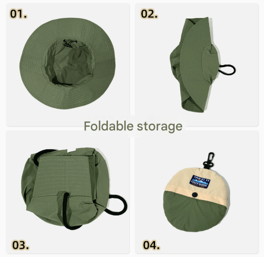 Grey Foldable Waterproof Bucket Hat Packable Sun Cap Wide Brim with Adjustable Drawstring for Fishing Camping and Hiking - RnR Galore