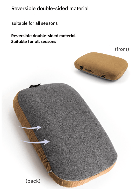 Grey Reversible Memory Foam Travel Pillow - All - Season Comfort Neck Support for Deep Sleep & Portability - RnR Galore