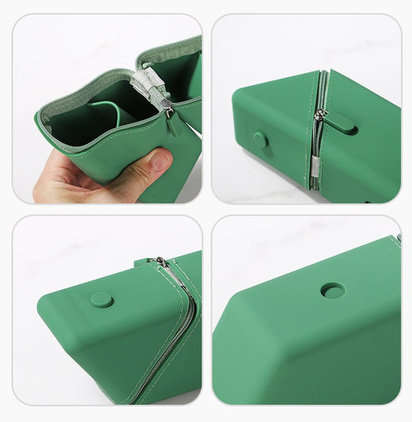 Grey Transforming Silicone Pencil Case - Stand - Up Pen Holder & Stationery Organizer - RnR Galore