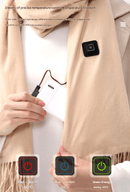 Grey USB Electric Heated Scarf - 3 - Level Heat Setting Winter Neck Warmer - RnR Galore