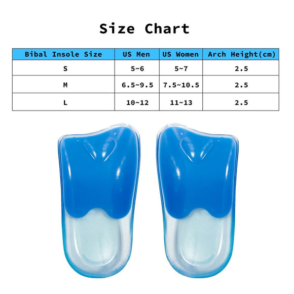 Half Insoles Shoe Inserts L Size Gel Arch Support Foot Pads - RnR Galore