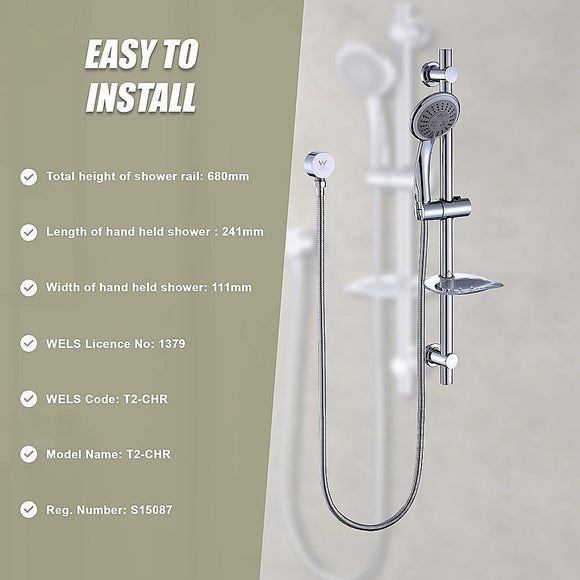 Hand Held Shower Rail Soap Dish Bathroom Set - RnR Galore