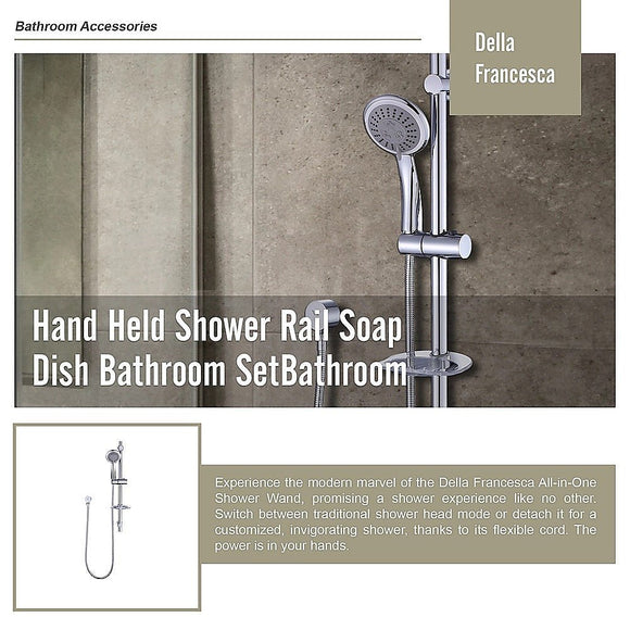 Hand Held Shower Rail Soap Dish Bathroom Set - RnR Galore