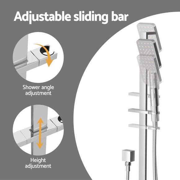 Handheld Shower Head Set 3.1'' High Pressure Silver - RnR Galore