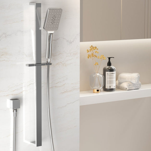 Handheld Shower Head Set 3.1'' High Pressure Silver - RnR Galore