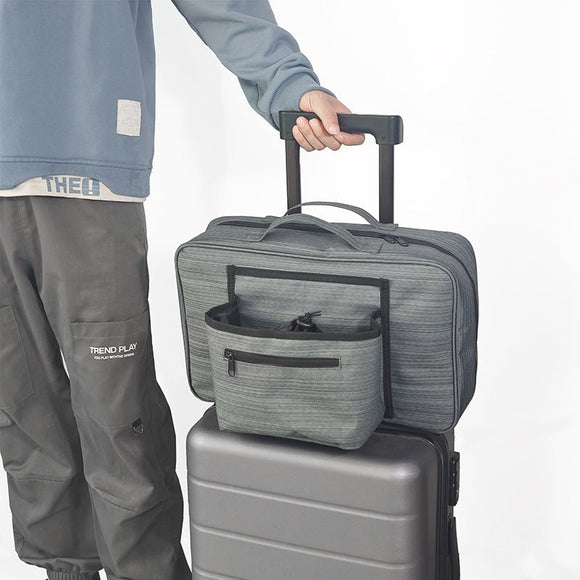 Heather Grey Versatile Travel Organizer Bag with Luggage Sleeve - Portable Carry - On for Laptop, Shoes & Accessories - RnR Galore