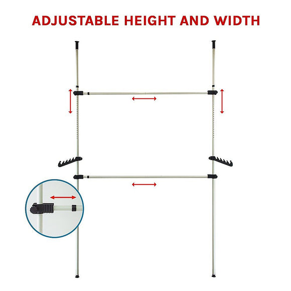 Heavy Duty Adjust Clothes Rail Storage Garment Shelf Hanging Display Stand Rack - RnR Galore