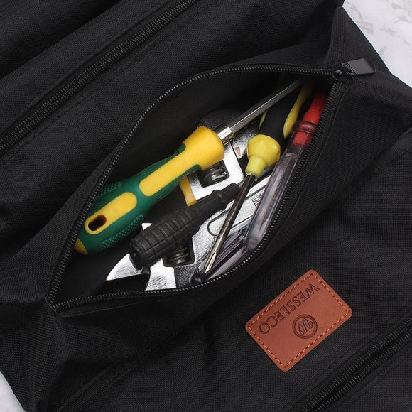 Heavy - Duty Canvas Tool Roll Up Bag & Organizer Tote - Multi - Pocket Wrench & Tool Pouch(Green) - RnR Galore