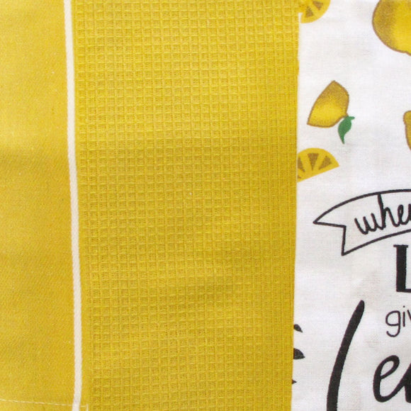 Home Oasis Set of 3 Printed Cotton Rich Tea Towels 50 x 70 cm Lemons Yellow - RnR Galore