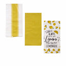 Home Oasis Set of 3 Printed Cotton Rich Tea Towels 50 x 70 cm Lemons Yellow - RnR Galore
