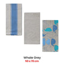 Home Oasis Set of 3 Printed Cotton Rich Tea Towels 50 x 70 cm Whale Grey - RnR Galore
