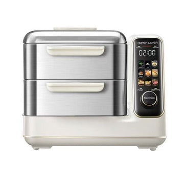 Hoper Layer Electric Food Steamer 16L Large Capacity 10 Second Start 24H Timer Independent Water Tank - RnR Galore