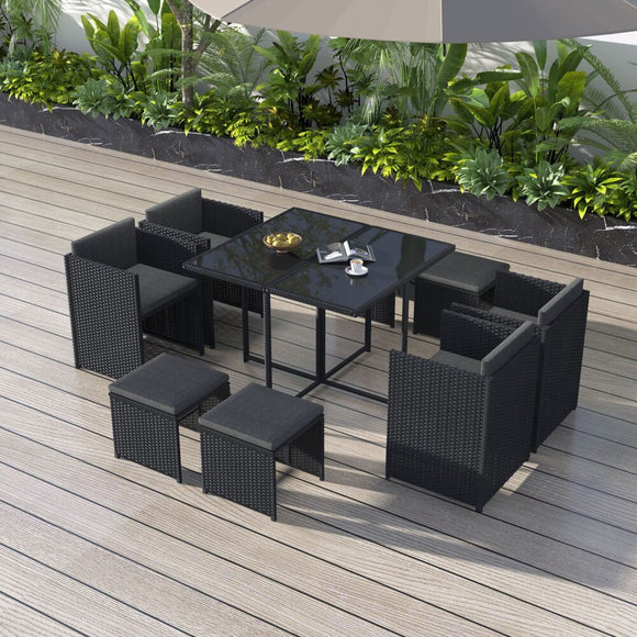 Horrocks 8 Seater Outdoor Dining Set - Black - RnR Galore