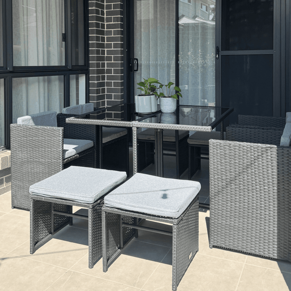 Horrocks 8 Seater Outdoor Dining Set - Black - RnR Galore