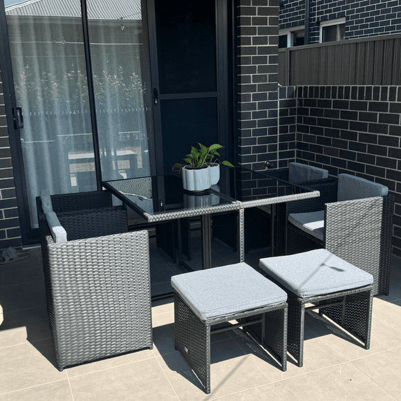 Horrocks 8 Seater Outdoor Dining Set - Black - RnR Galore
