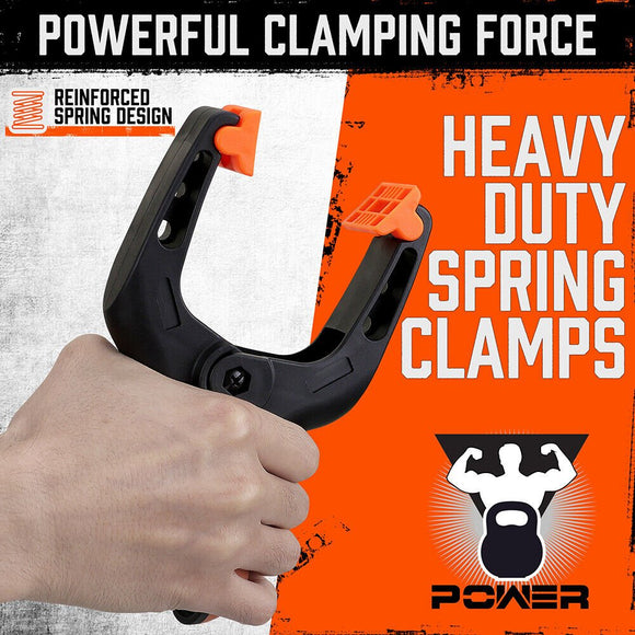 HORUSDY 32Pc 7" Nylon Spring Clamp Extra Large Rubber Non - Slip Grip Handle Clips - RnR Galore