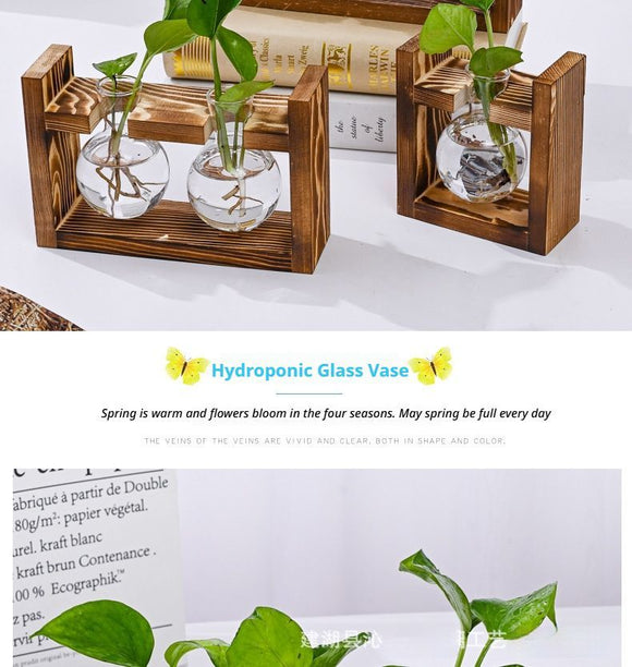 HydroponicWoodenFramewithSnap - On - Heart - ShapedTripleBottle - RnR Galore