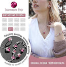 Infinity Love Heart Necklace, Birthstone Necklace for Women, Jewelry for Women with Healing Crystals, Allergy Free Pendant Necklace - 10b - October - Tourmaline Pink - RnR Galore