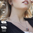 Infinity Love Heart Necklace, Birthstone Necklace for Women, Jewelry for Women with Healing Crystals, Allergy Free Pendant Necklace - 13a - Protection - Rainbow Black - RnR Galore