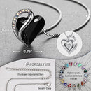 Infinity Love Heart Necklace, Birthstone Necklace for Women, Jewelry for Women with Healing Crystals, Allergy Free Pendant Necklace - 13b - Protection - Jet Black - RnR Galore