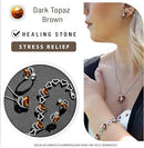 Infinity Love Heart Necklace, Birthstone Necklace for Women, Jewelry for Women with Healing Crystals, Allergy Free Pendant Necklace - 15 - Stress Relief - Dark Topaz Brown - RnR Galore