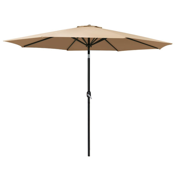 Instahut 3m Outdoor Umbrella Beach Pole Garden Patio Tilt Beige - RnR Galore