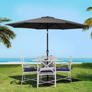 Instahut 3m Outdoor Umbrella Beach Pole Garden Patio Tilt Black - RnR Galore