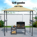Instahut Gazebo Outdoor Patio Marquee BBQ Grill Shelter Garden Shade Hooks Beige - RnR Galore