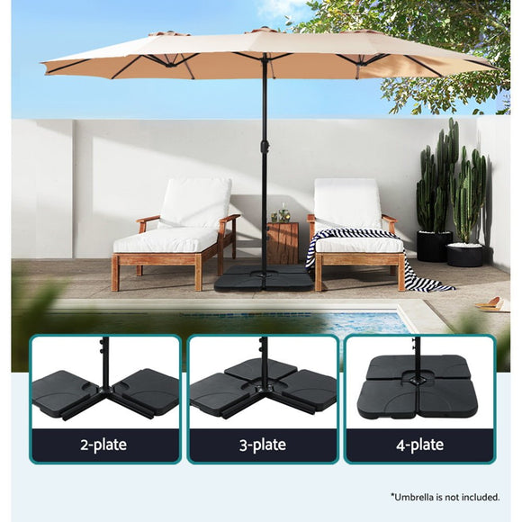Instahut Outdoor Umbrella Base 50cm 4 Plates Stand Pod Cantilever - RnR Galore