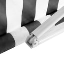 Instahut Retractable Folding Arm Awning Manual Sunshade 3Mx2.5M Grey White - RnR Galore