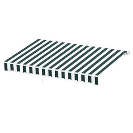 Instahut Retractable Folding Arm Awning Motorised Sunshade 3Mx2.5M Green White - RnR Galore