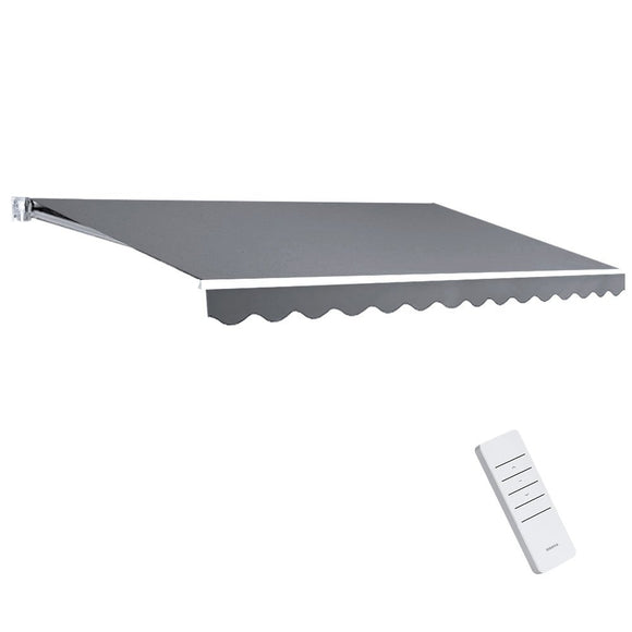 Instahut Retractable Folding Arm Awning Motorised Sunshade 4Mx2.5M Pearl Grey - RnR Galore