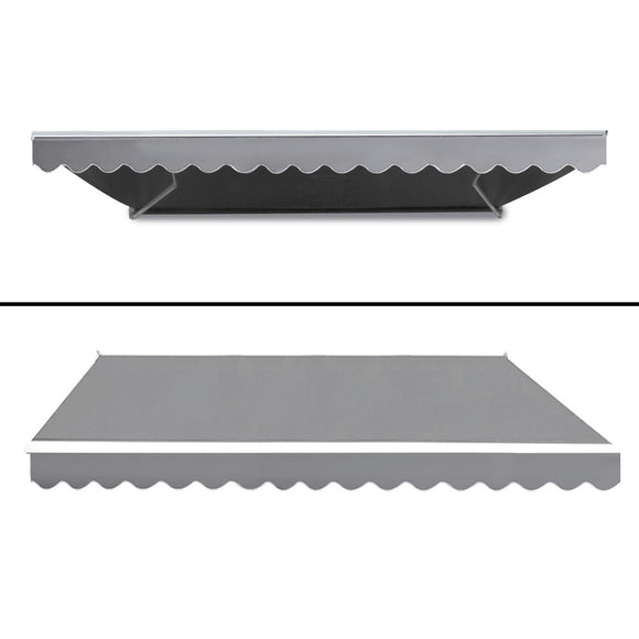 Instahut Retractable Folding Arm Awning Motorised Sunshade 4Mx2.5M Pearl Grey - RnR Galore