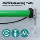 Instahut Retractable Folding Arm Awning Motorised Sunshade 4Mx3M Grey White - RnR Galore