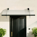 Instahut Window Door Awning Canopy 1mx1m Flat Transparent Sheet Metal Frame - RnR Galore