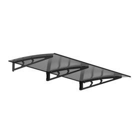 Instahut Window Door Awning Canopy 1mx2m Grey Solid Sheet Metal Frame - RnR Galore